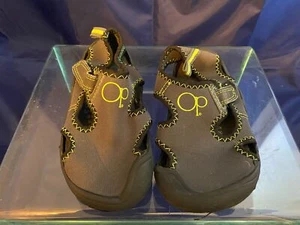 OP Water Swim Beach Surfer Shoe Youth Size 9-10 Aquatic Slip On Black Green - Picture 1 of 5