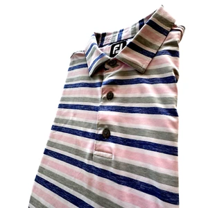 Footjoy Golf Comfort Polo Shirt Multicolor Stripe Mens Size XL Short Sleeve - Picture 1 of 11