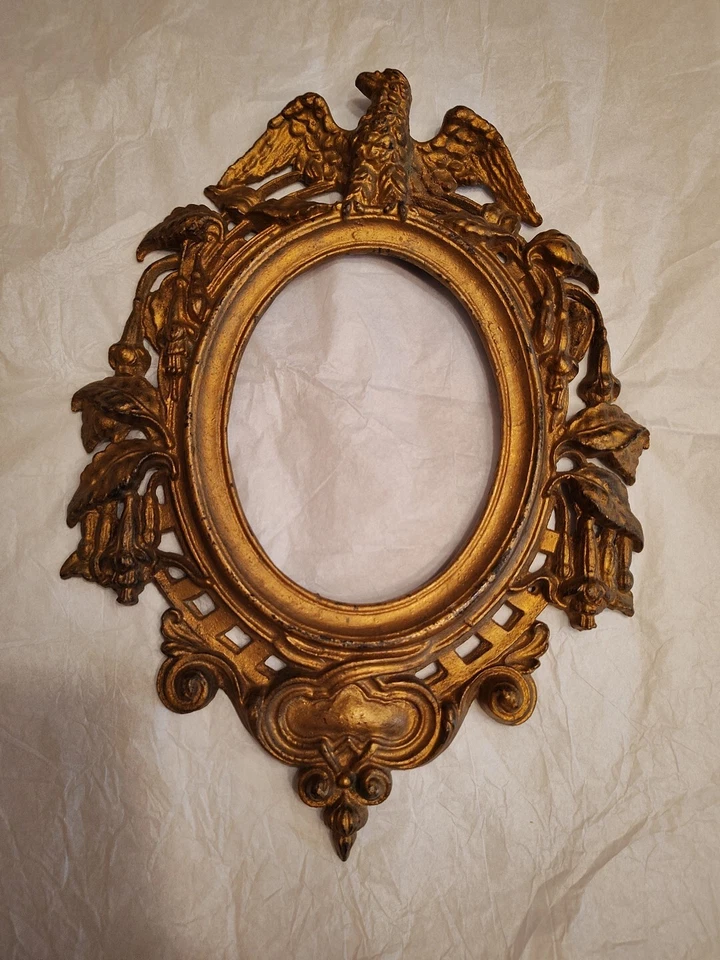 Antique Cast Iron Picture Frame w/ Eagle. No Glass. Just Frame - Image 1 of 1
