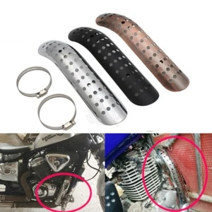 Protector protector de protección hueca para tubería de escape curvo para motocicleta escudo térmico - Imagen 1 de 14