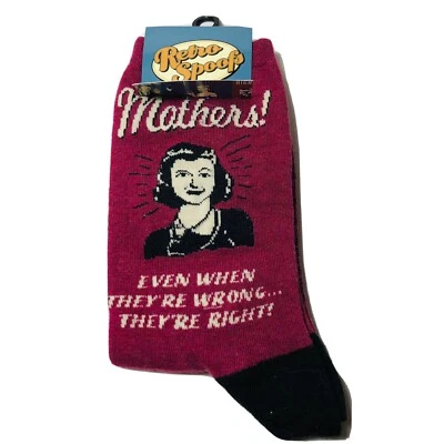 Meias femininas Socksmith gráficas de algodão tripulação mães!  Calçados retrô spoofs - Imagem 1 de 4