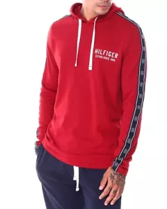 Tommy Hilfiger 09T4088-933 Hoodie Men's Red Cotton Blend Long Sleeve Pullover - Picture 1 of 16