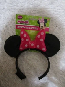Disney Girl Minnie Mouse Halloween Costume Pink Dress Headband Ears Light Up Bow - Picture 1 of 5