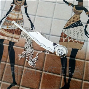 5" Boatswain Brass Whistle w Chain Bosun Call Pipe Nautical Marine Chrome Finish - Picture 1 of 5