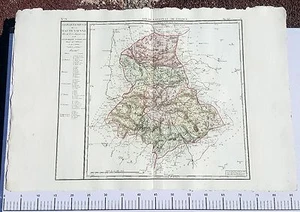 Dépt 87 - XVIII ème Grande Carte Aquarellée de la Haute Vienne 86x58 cm de 1790 - Picture 1 of 1