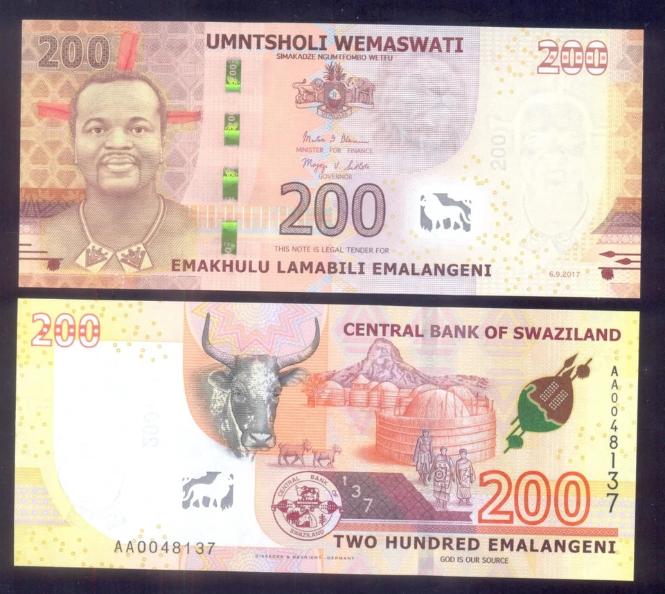 Swaziland  200 Emalangeni  2017  P43  UNC - Image 1 of 1