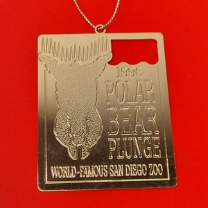 san diego zoo wildtier park 1996 gold Eisbär Plunge Ornament Vintage - Bild 1 von 10