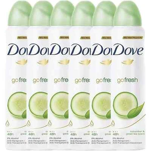 6 Pack Dove Cucumber & Green Tea Go Fresh Deodorant Body Spray, 8.45OZ - Picture 1 of 1