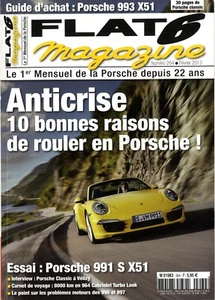 FLAT 6 n°264 02/2013 991 S X51 PORSCHE CLASSIC VICHY 964 CABRIOLET TURBO LOOK - Imagen 1 de 1