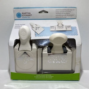 Htf Martha Stewart Crafts Large Floral Crochet Punch Around The Page Set (READ) - Picture 1 of 10