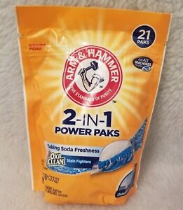 Arm & Hammer NEW 21 Paks 2 In 1 Power Paks Clean Burst Laundry Soap Oxi Clean