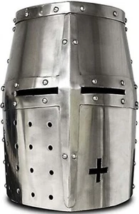 Medieval Sugarloaf Templar Helmet Crusader Head Armor Steel LARP Warrior Cosplay - Picture 1 of 3