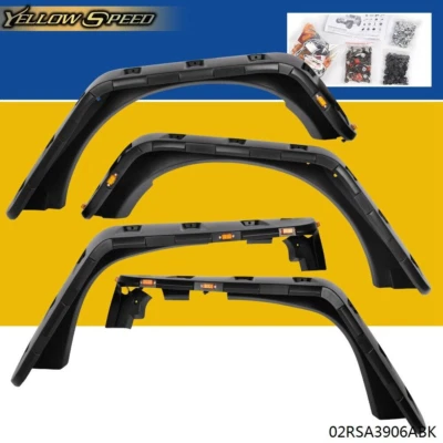 Fit For 2007-2018 Jeep Wrangler Jk Pocket Rivet Style Fender Flares W/led Side - Image 1 of 4