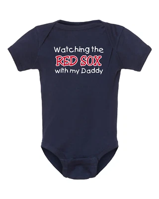 Watching the Red Sox with my Daddy Baby Bodysuit - Navy - Image 1 of 2