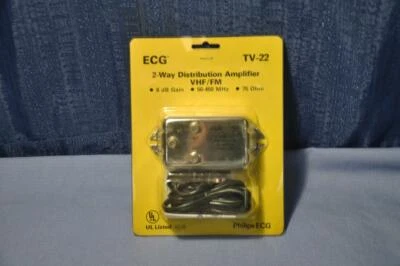 Phillips TV-22 FM Distribution Amplifier 6db gain 1-Antenna in 2-FM Tuner Out - Image 1 of 4