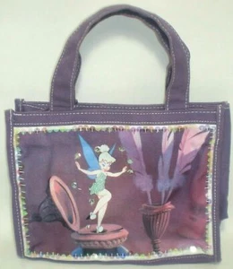 Vintage Disney TINKERBELL HANDTASCHE kleine Tasche Pailletten Perlen lila Magic Peter Pan - Bild 1 von 8