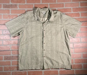 L.L. Bean Mens XL Reg Shirt Button Up Short Sleeve Green Cotton Aztec #261082 - Picture 1 of 11