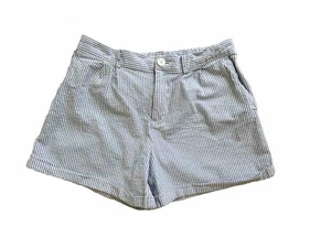 Polo Ralph Lauren 16 Seersucker Shorts Logo Pleated Short Pockets Blue White - Picture 1 of 7