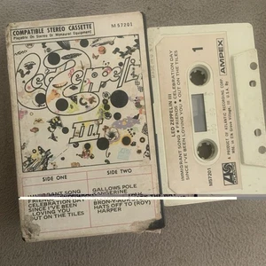 Led Zeppelin- III-ATLANTIC-AmpexMade In USA RARE-CASSETTE-Tested Black Case - Picture 1 of 11