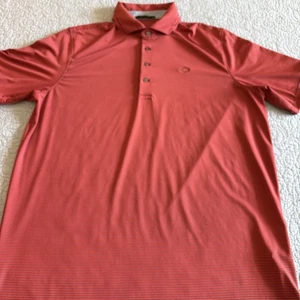 Greyson Polo Shirt Mens XL Orange Blue Stripe Preppy Wolf Stretch Golf LOGO - Picture 1 of 9