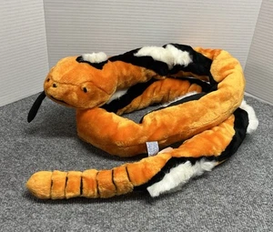 Peluche vintage BJ Toys serpente arancione 76" con etichetta - Foto 1 di 4
