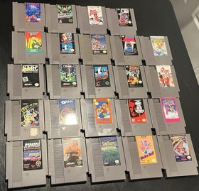 Nintendo NES 24 Different Game Lot-Super Mario-Tetris-Donkey Kong-Jaws-Untested