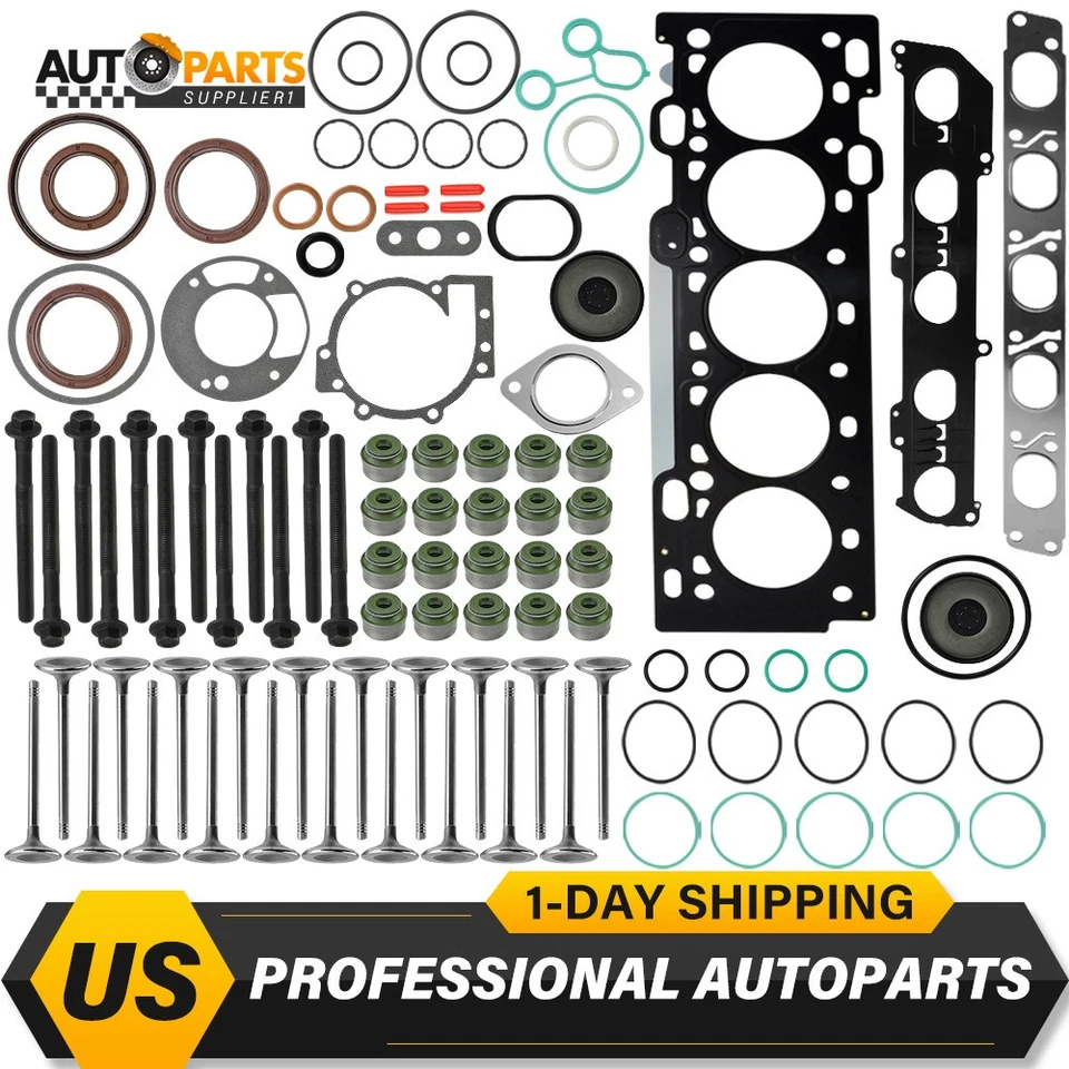Válvulas de escape de admisión y junta de culata y perno para Volvo C30 S60 S70 V40 V60 Foto 1 de 4