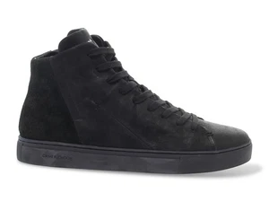 Sneakers Crime London 11670 TOP N in camoscio pelle nero - Scarpe Uomo - Picture 1 of 5