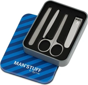 Men’s Manicure Kit Grooming Set with Nail Clippers Scissors Tweezers Nail File - Picture 1 of 4