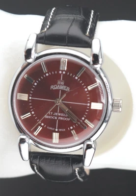 RW Roamer Brevete Swiss Mens17j. Watch RED Sunburst Dial Serviced GUARANTEED - Image 1 of 4