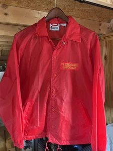 Vintage 70’s Cardinal Red US Marines Shooting Team Jacket Windbreaker Size Large - Picture 1 of 4
