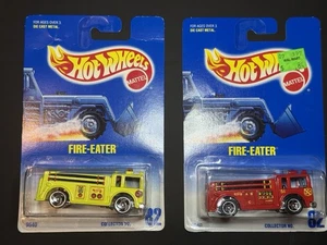 Lote de 2 autos Hot Wheels Fire-Eater Variant 1991 #82 Mattel Wheel motor vintage - Imagen 1 de 15