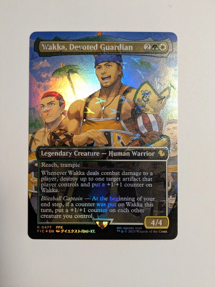 Wakka, Devoted Guardian Borderless Chocobo Track FOIL MTG Final Fantasy 0477 - Image 1 of 2