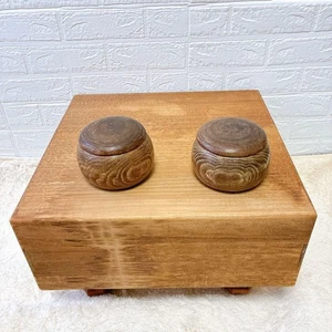 Japanese Go Board Honkaya Itame Mokura with Legs & Heso with Paulownia Box - Picture 1 of 11