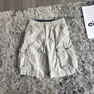 Vintage 90’s OTB YOUTH Boys Size 12 25” Khaki Y2K Cargo Shorts Distressed Rare - Picture 1 of 10