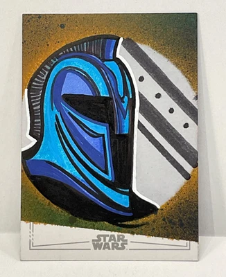 TOPPS STAR WARS CHROME SENATE COMMANDO SKETCH SILVER FOIL BY ERIC MEDINA - Image 1 of 2