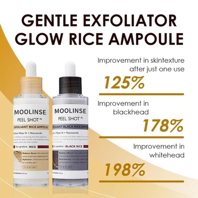 2PCS  Dr.Melaxin PEEL SHOT GLOW EXFOLIANT RICE AMPOULE (WHITE RICE/BLACK RICE) - Image 1 of 4