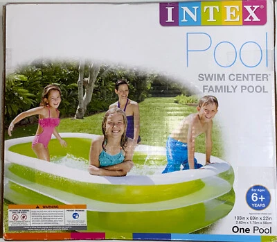 Intex Swim Center Family Inflatable Pool, 103" X 69" X 22", Brand New in Box - Image 1 of 4