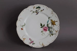 Antico piatto da portata Haviland & Co Limoges fiori colorati 24,5 cm bordo rotto (12 - Foto 1 di 8