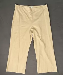 Pantalone Preston & York misto lino biscotti marrone taglia 16 elasticizzato primavera estate spiaggia - Foto 1 di 8