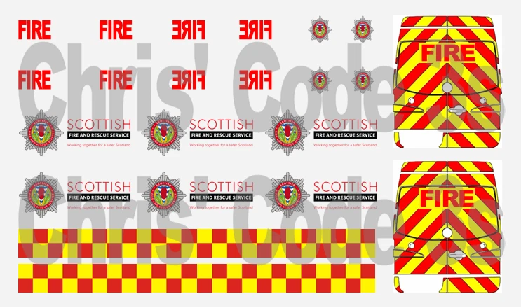 Code 3 Adhesive Vinyl Decals suit 1/43 1/50 - Scottish Fire - Sprinter - Image 1 of 1