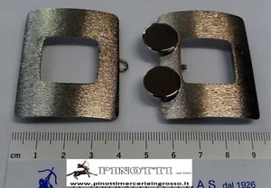 FIBBIA METALLO NICHEL IN 2 PARTI-PER CINTURE-CINTURINI CM 2,5 - CONF DA 5 FIBBIE - Foto 1 di 2