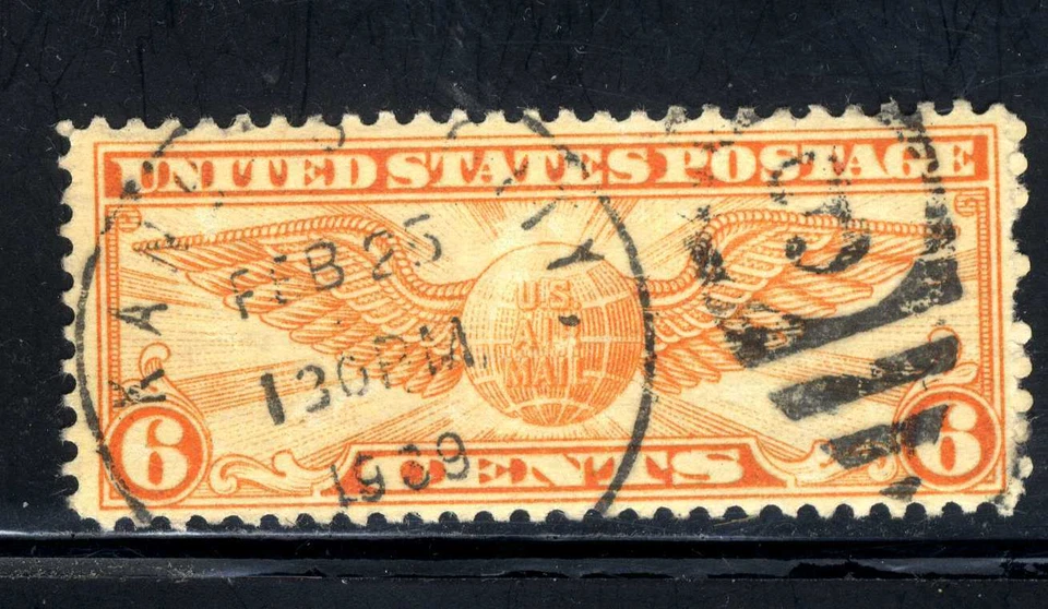  1934 US  AIR MAIL 🛨 🔥 6 Cent Air Mail Stamp Winged Globe SCOTT# C19  - Image 1 of 1