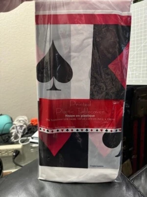 Paper Art 1ct. Poker Printed Plastic Tablecover 54"x108" Tableware New!!! - Image 1 of 2