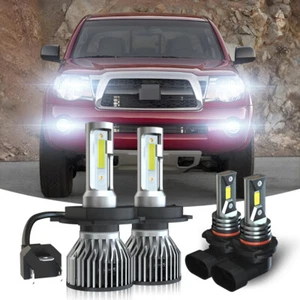 For Toyota Tacoma 2005-2011 -4X Combo 8000K LED Headlight + Fog Light Bulbs Kit - Picture 1 of 20