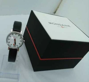 Mondaine Watches Black Leather Swiss Watch 30301 From Japan - Picture 1 of 5