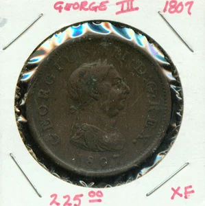 WORLD COINS GREAT BRITAIN 1807 PENNY (G624) Very Old - Picture 1 of 2