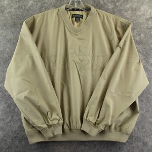 Grand Slam Mens Windbreaker Large Beige Pullover V Neck Long Sleeve Polyester * - Picture 1 of 10