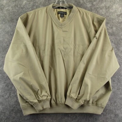 Grand Slam Mens Windbreaker Large Beige Pullover V Neck Long Sleeve Polyester * - Image 1 of 4