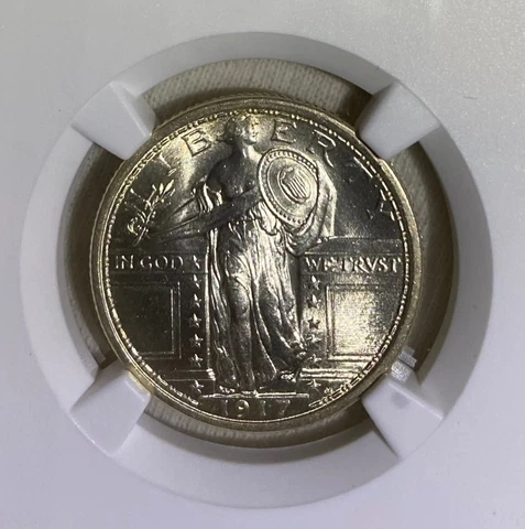 1917 Type 1 Standing Liberty Quarter MS 66 FH Cover